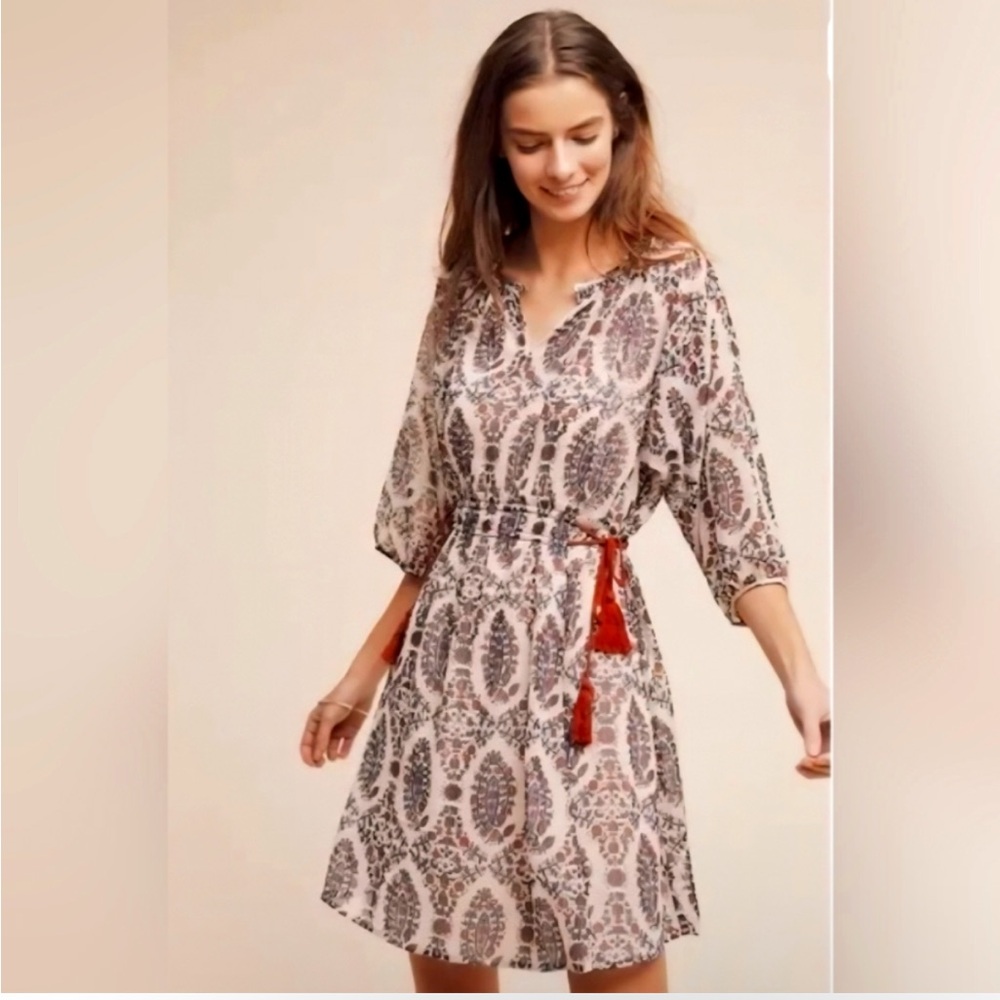 Anthropologie Zhara Peseant Dress Size Large MIDI
